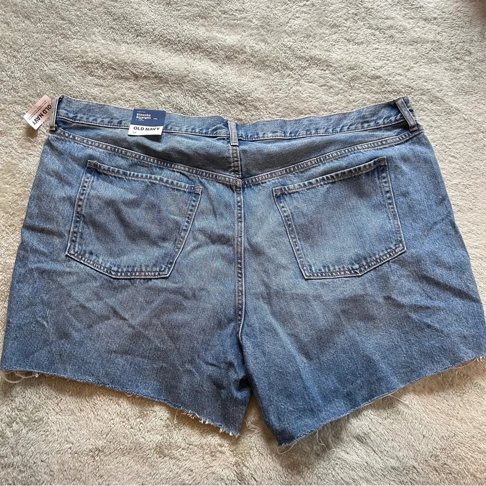 Old Navy Blue High‑Rise Denim Shorts Plus 26 NWT Distressed Raw Hem